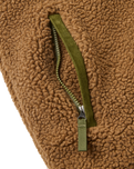 The Passenger Mens Trekker Deep Pile Sherpa Gilet in Caramel