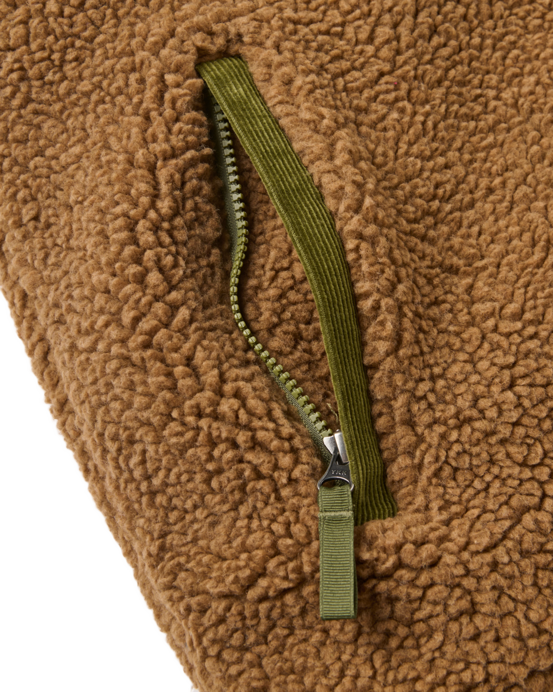 The Passenger Mens Trekker Deep Pile Sherpa Gilet in Caramel