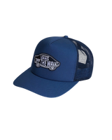 The Vans Mens Classic Patch Trucker Cap in True Navy