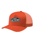 The Vans Mens Classic Patch Curved Bill Trucker Cap in Flame