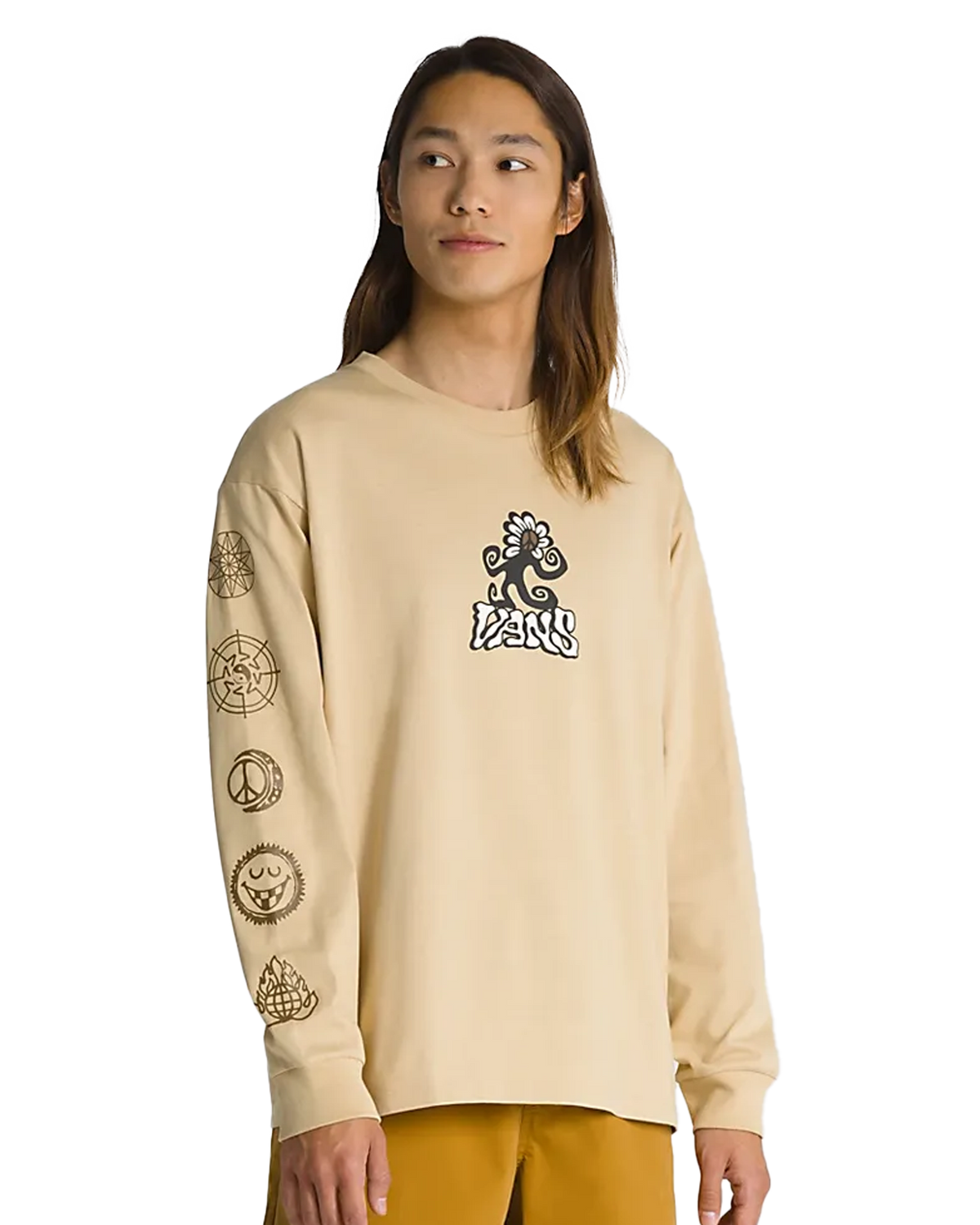 The Vans Mens Off The Wall Skate Classics T-Shirt in Taupe