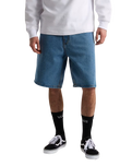 The Vans Mens Check-5 Baggy Denim Shorts in Stonewash Blue