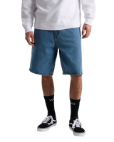 The Vans Mens Check-5 Baggy Denim Shorts in Stonewash Blue