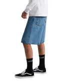 The Vans Mens Check-5 Baggy Denim Shorts in Stonewash Blue