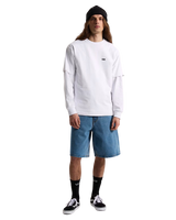 The Vans Mens Check-5 Baggy Denim Shorts in Stonewash Blue