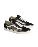 The Vans Womens Old Skool Shoes in Black & Leopard