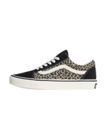 The Vans Womens Old Skool Shoes in Black & Leopard