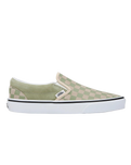 The Vans Womens Classic Slip On Shoes in Checkerboard Soft Sage