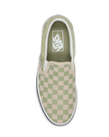 The Vans Womens Classic Slip On Shoes in Checkerboard Soft Sage