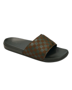 The Vans Mens La Costa Sliders in Obsidian Fern