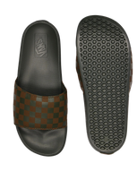 The Vans Mens La Costa Sliders in Obsidian Fern