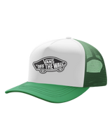 The Vans Boys Boys Classic Patch Curved Bill Trucker Cap in Vivid Verdant
