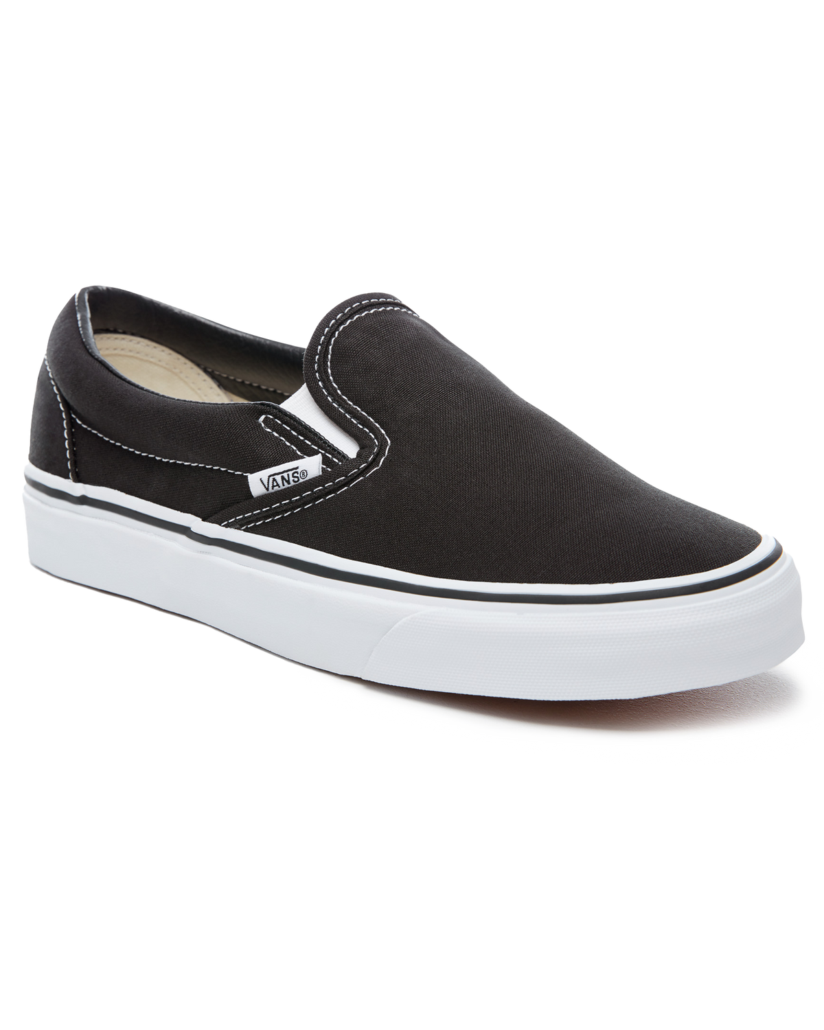 The Vans Womens Womens Classic Slip-On Shoes in Black