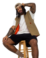 The Vans Mens Spitfire Wheels Gilet in Gothic Olive