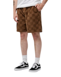 Range Checkerboard Shorts in Sepia