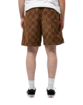 Range Checkerboard Shorts in Sepia