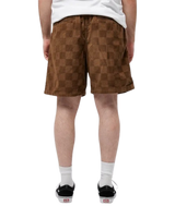 Range Checkerboard Shorts in Sepia
