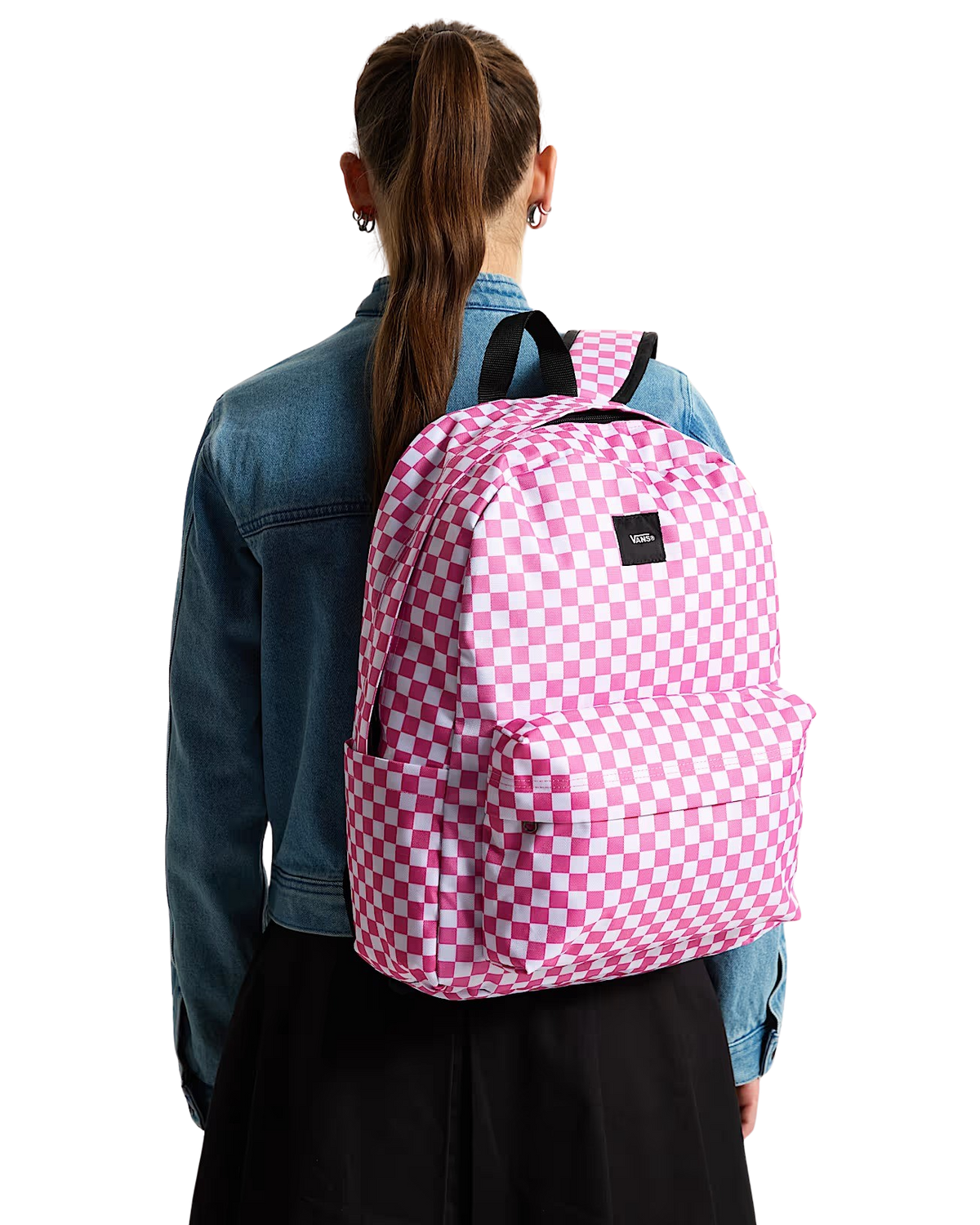 Old Skool Check Backpack in Pink Fizz
