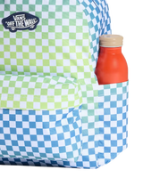 The Vans Old Skool Grom Check Backpack in True Navy