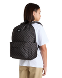 The Vans Old Skool Grom Check Backpack in Black & Charcoal