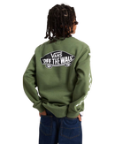 The Vans Boys Exposition Check Sweatshirt in Pine Forest | Available at Anns Cottage