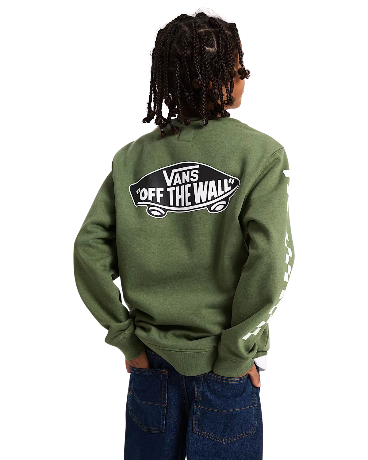 The Vans Boys Exposition Check Sweatshirt in Pine Forest | Available at Anns Cottage