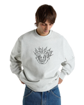 Skate Smile Spike Sweatshirt in Ash Heather