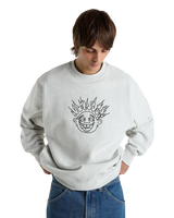 Skate Smile Spike Sweatshirt in Ash Heather