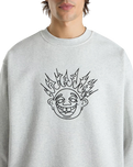 Skate Smile Spike Sweatshirt in Ash Heather