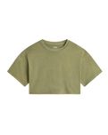 Relaxed Crop Wash T-Shirt in Loden Green