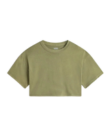 Relaxed Crop Wash T-Shirt in Loden Green