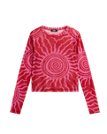 The Vans Womens Ludlow Mesh Long Sleeve Top in Racing Red