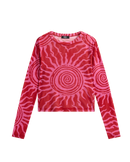 The Vans Womens Ludlow Mesh Long Sleeve Top in Racing Red