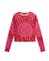 The Vans Womens Ludlow Mesh Long Sleeve Top in Racing Red