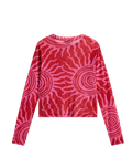 The Vans Womens Ludlow Mesh Long Sleeve Top in Racing Red