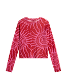 The Vans Womens Ludlow Mesh Long Sleeve Top in Racing Red