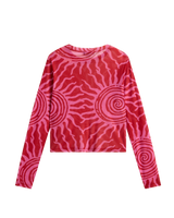 The Vans Womens Ludlow Mesh Long Sleeve Top in Racing Red