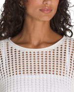 Mila Open Knit Crop Top in Marshmallow