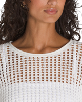 Mila Open Knit Crop Top in Marshmallow