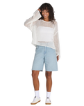 Mila Open Knit Crop Top in Marshmallow