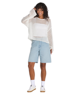Mila Open Knit Crop Top in Marshmallow