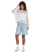 Mila Open Knit Crop Top in Marshmallow
