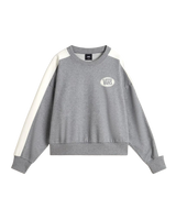 Retro Color Block Crew Sweatshirt in Cement Heather