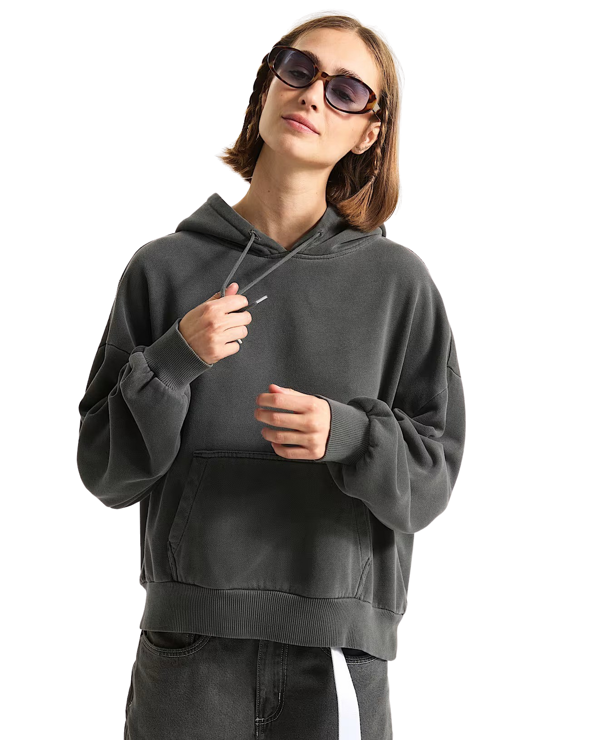 Retro Hoodie in Asphalt