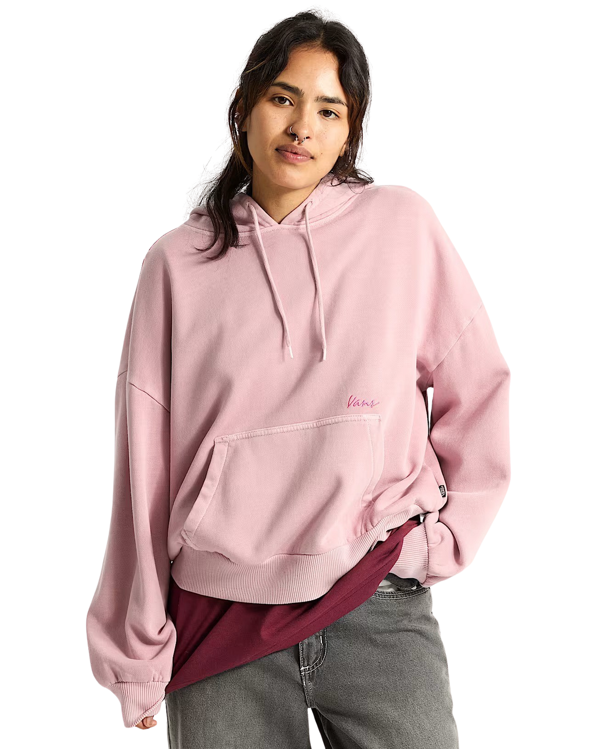 Retro Hoodie in Pink Dawn