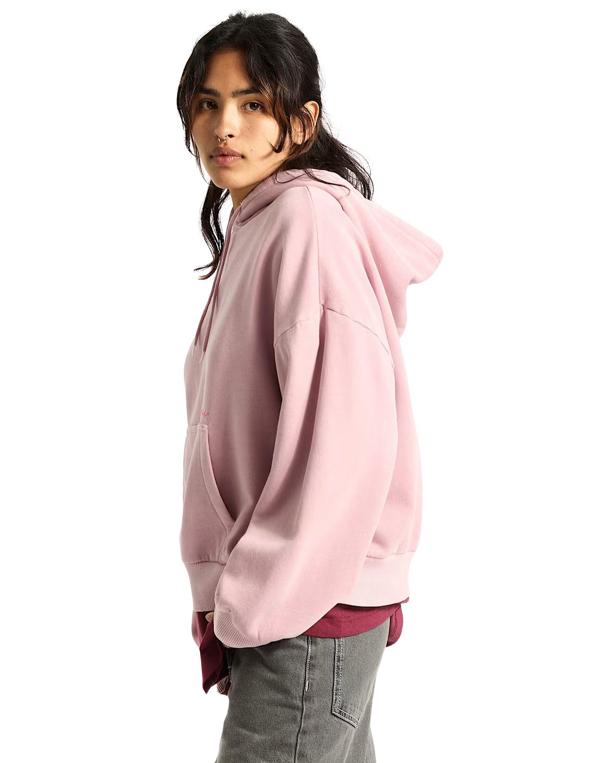 Retro Hoodie in Pink Dawn