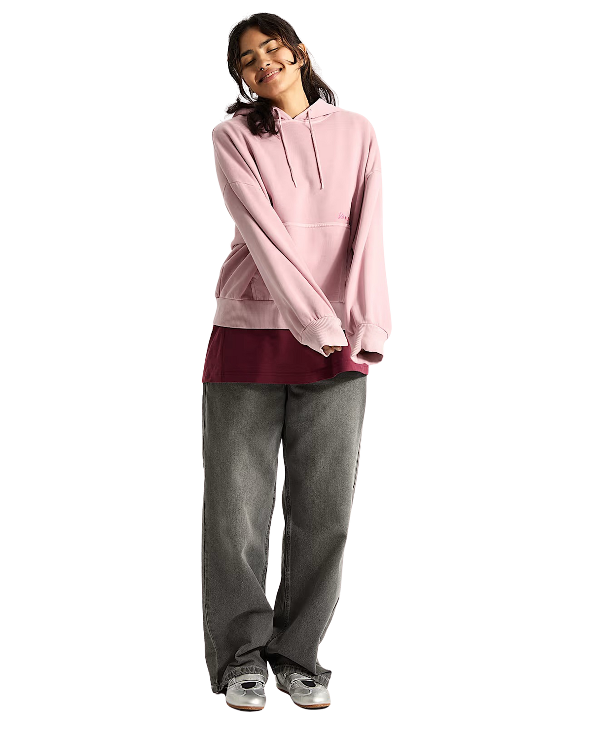 Retro Hoodie in Pink Dawn