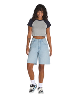 Sirelle Cut-Off Shorts in Light Stonewash