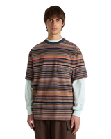 Braden Stripe Knit T-Shirt in Parsian Night