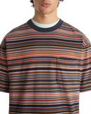Braden Stripe Knit T-Shirt in Parsian Night
